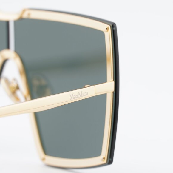 Max Mara MILLER MM0117 30N Sunglasses Gold Shield Frame, Green Lenses main image 10